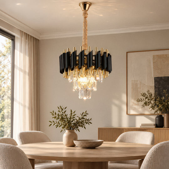 Candelabru VERSAILLES Petito auriu și negru cu cristale, imagine principală