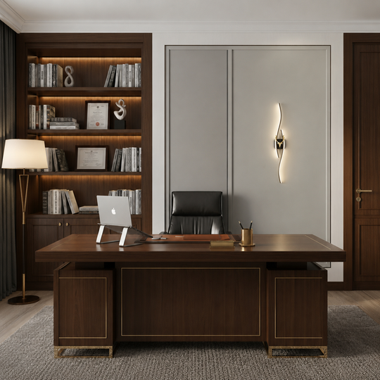 Aplica LED Decorativa FYAN, 19W, 59x14cm, Lumina Calda / Neutra/ Rece, Auriu, Metal si Acril