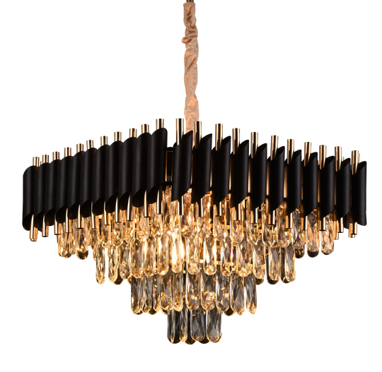 Candelabru Cristal VERSAILLES Nobile 5xE14, Diametru 38cm, Inaltime 35 cm Reglabila, Auriu, Negru, Metal, Cristal Candelabre Cristal Default Title Alessandro Design