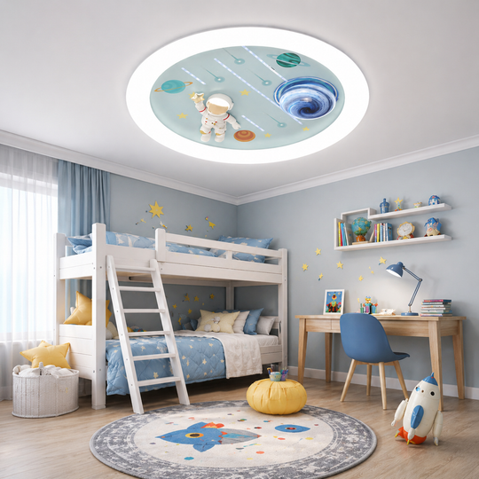 Lustra LED CONSTELATION cu telecomanda 64W, Diametru 50cm, lumina Rece/Calda/Neutra, Alb Albastru Lustre LED cu Telecomanda Default Title Alessandro Design