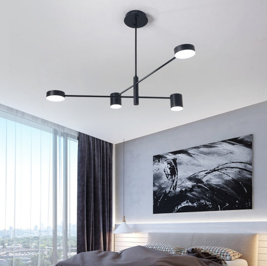 Lustra LED GALIOS 48W, 4 Elemente, lumina Rece/Calda/Neutra, Negru Lustre Moderne Default Title Alessandro Design