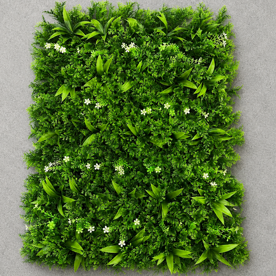 Planta Artificială Panou de Gard Viu Frunze de Piersic Mix, 40 x 60 cm, Verde