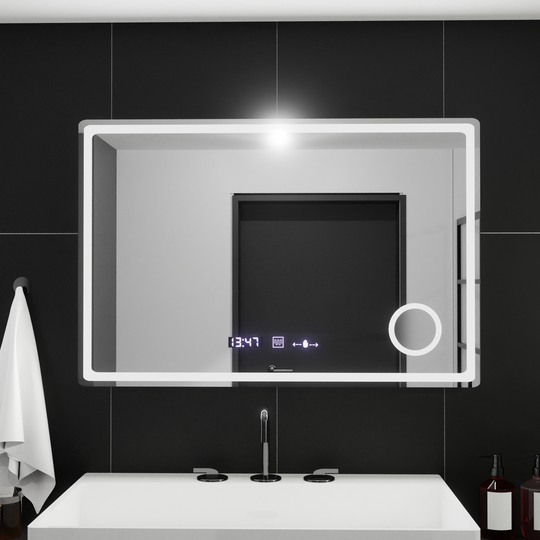Oglinda LED Rectangulara, 90x60cm, Velour MotionGlow Marcello, Sistem Dezaburire, Ceas & Termometru, Lupa Cosmetica, Dimabila Oglinzi Marcello Default Title Alessandro Design
