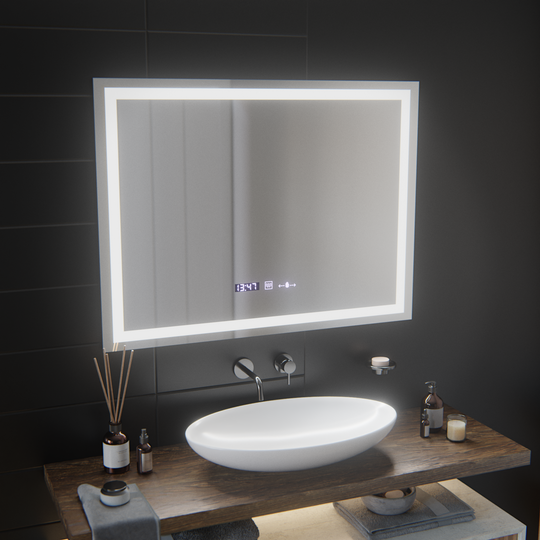Oglinda LED Rectangulara, 100x75cm, Verite MotionGlow Marcello, Sistem Dezaburire, Ceas & Termometru, Dimabila Oglinzi Marcello Default Title Alessandro Design