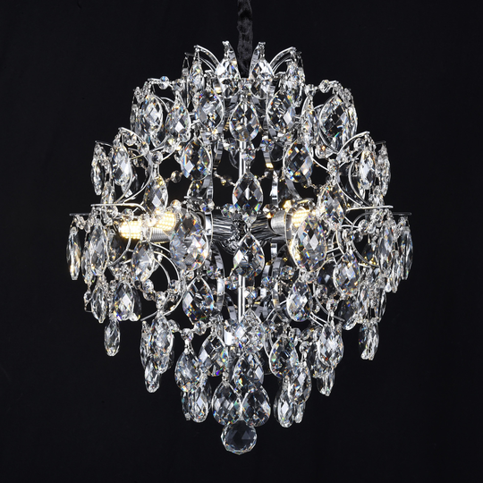 Candelabru Cristal CRYSTARA Nobile, 5x E14, Diametru 40cm, Crom Lucios Candelabre Cristal Default Title Alessandro Design