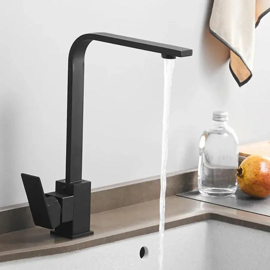 Baterie Bucatarie Monocomanda Pipa Pivotanta Cartus Ceramic Inox Negru Satin Racorduri Kit Fixare Incluse HS002 Baterii de Bucatarie Default Title Alessandro Design