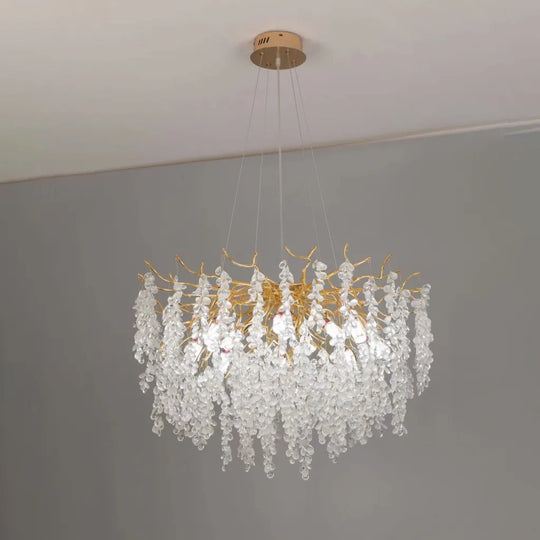 Candelabru Cristal WALTZ Cascade, 6x G9, Auriu, 60cm, Inaltime Reglabila Candelabre Cristal Default Title Alessandro Design