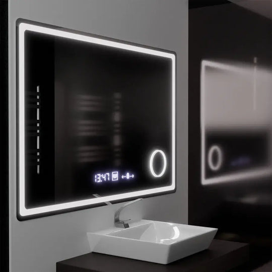 Oglinda LED Rectangulara, 120x80cm, Souverain MotionGlow Marcello, Sistem Dezaburire, Ceas & Termometru, Lupa Cosmetica, Dimabila Oglinzi Marcello Default Title Alessandro Design