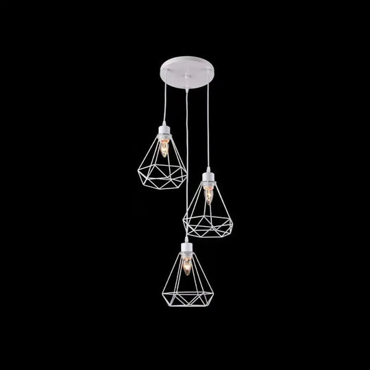 Lustra Forma Diamant, STRUKTUR, 3xE27, Alb, Metal Lustre Industrial Default Title Alessandro Design