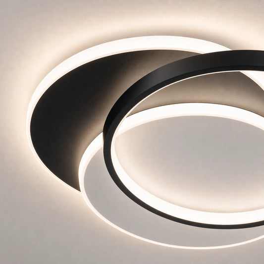 Lustra LED cu telecomanda CHIARA 67W, 3 Cercuri, lumina Rece/Calda/Neutra, Dimabila, Negru - LT633-500R_closeup.png