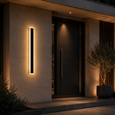 Aplica LED de Exterior Mack, Lungime 30cm, 4W, IP65, Metal, Liniar, Negru