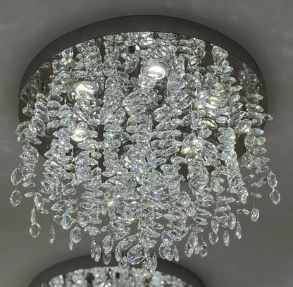 Candelabru LED Cristal LLC215/550WH Rotund, 29W, Lumina Rece/Calda/Neutra, Cristal, Auriu