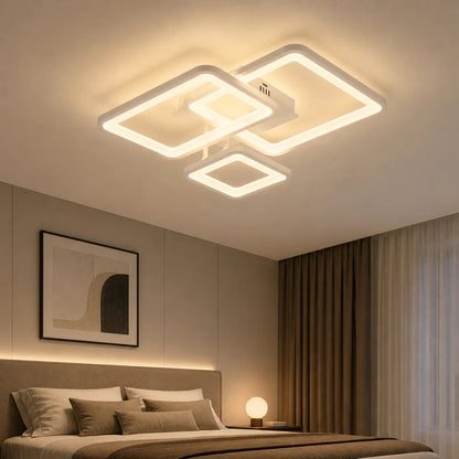 Lustra LED cu telecomanda ZOE, 60W, 3 Patrate, lumina Rece/Calda/Neutra, Dimabila, Alb, Metal si Acril - LT808-3WH_bedroom.png