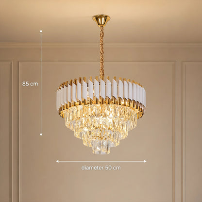 Candelabru Cristal VERSAILLES Eleganza 8x E14, Diametru 50cm, Auriu Lucios si Alb, Inaltime Reglabila - 06_CC900-500WH.png