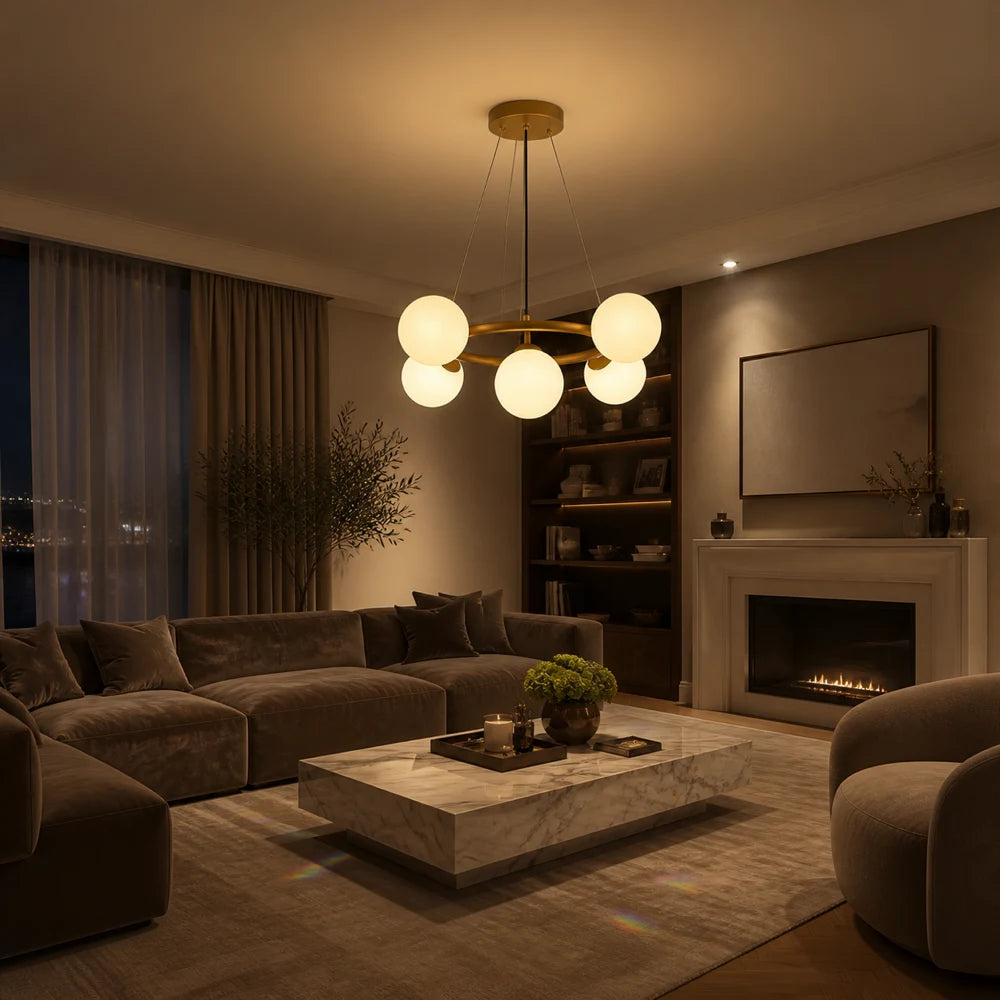 Lustra LOFT Chamber, 5x G9, Alb Auriu, Metal, Inaltime Reglabila, Modern - 07_LC802-5GD.png