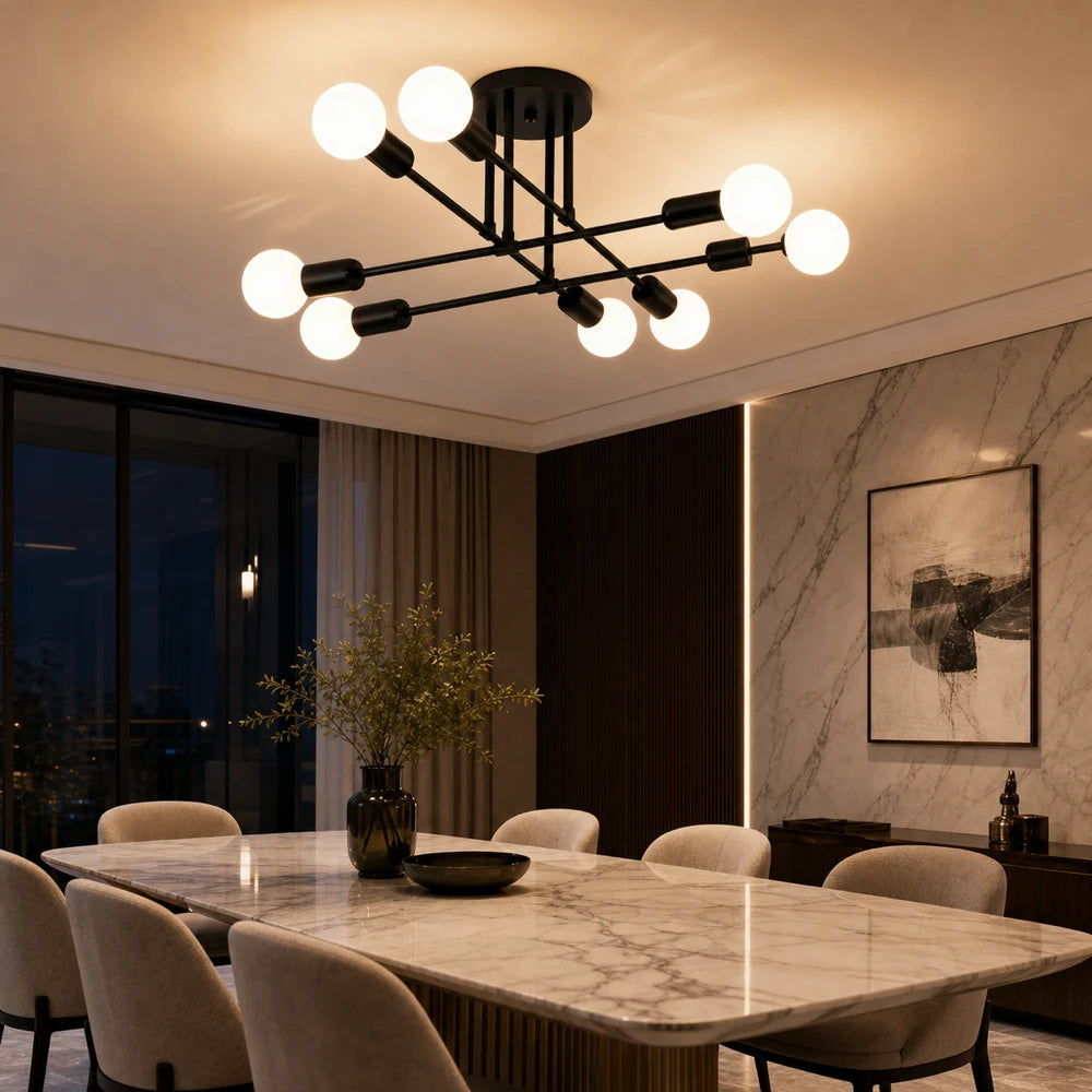 Lustra Clasica Modernist Octa, 8x E27, Negru, Design Modern, Metal, Fara Abajur - 05_LC360-8BK.png