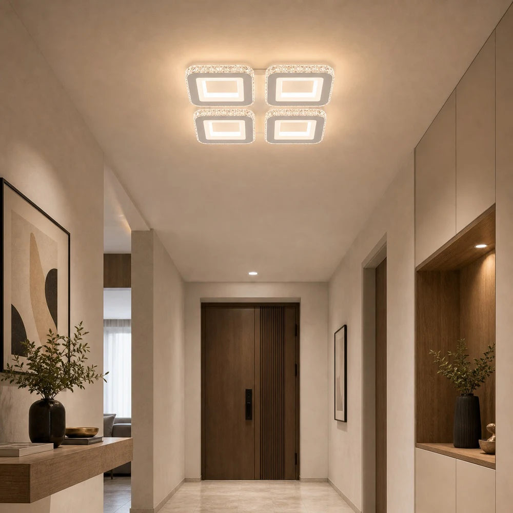 Lustra LED cu telecomanda si cristal LEILA RGB 69W, 4 Patrate, lumina Rece/Calda/Neutra, Dimabila, Alb - 09_LT078-4WH.png