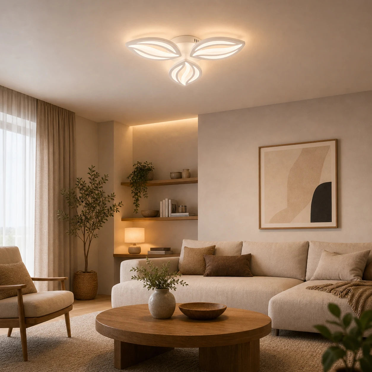 Lustra LED cu telecomanda ORCHID 40W, 3 Petale, lumina Rece/Calda/Neutra, Dimabila, Alb - 09_LT280-3WH.png