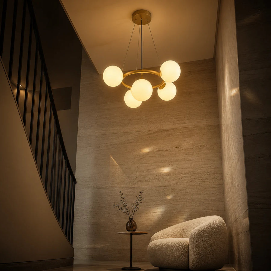 Lustra LOFT Chamber, 5x G9, Alb Auriu, Metal, Inaltime Reglabila, Modern - 10_LC802-5GD.png