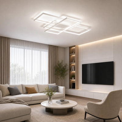 Lustra LED cu telecomanda LANDYN 78W, lumina Rece/Calda/Neutra, Dimabila, Alb
