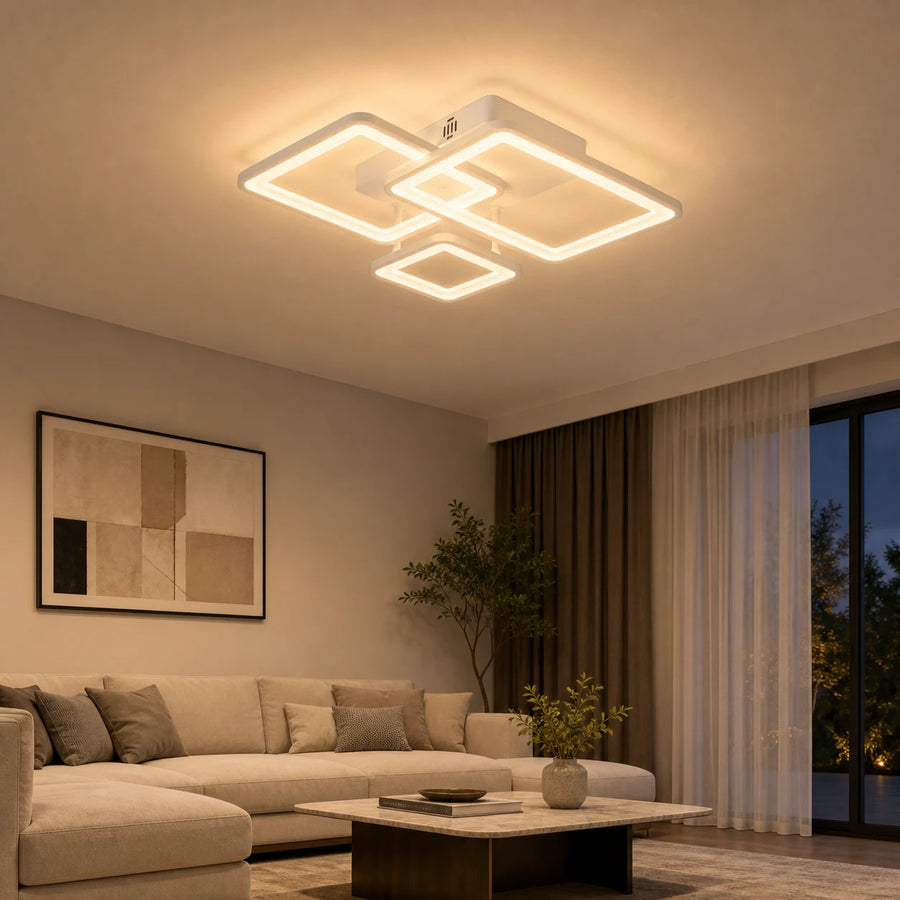 Lustra LED cu telecomanda ZOE, 60W, 3 Patrate, lumina Rece/Calda/Neutra, Dimabila, Alb, Metal si Acril - LT808-3WH_tone.png