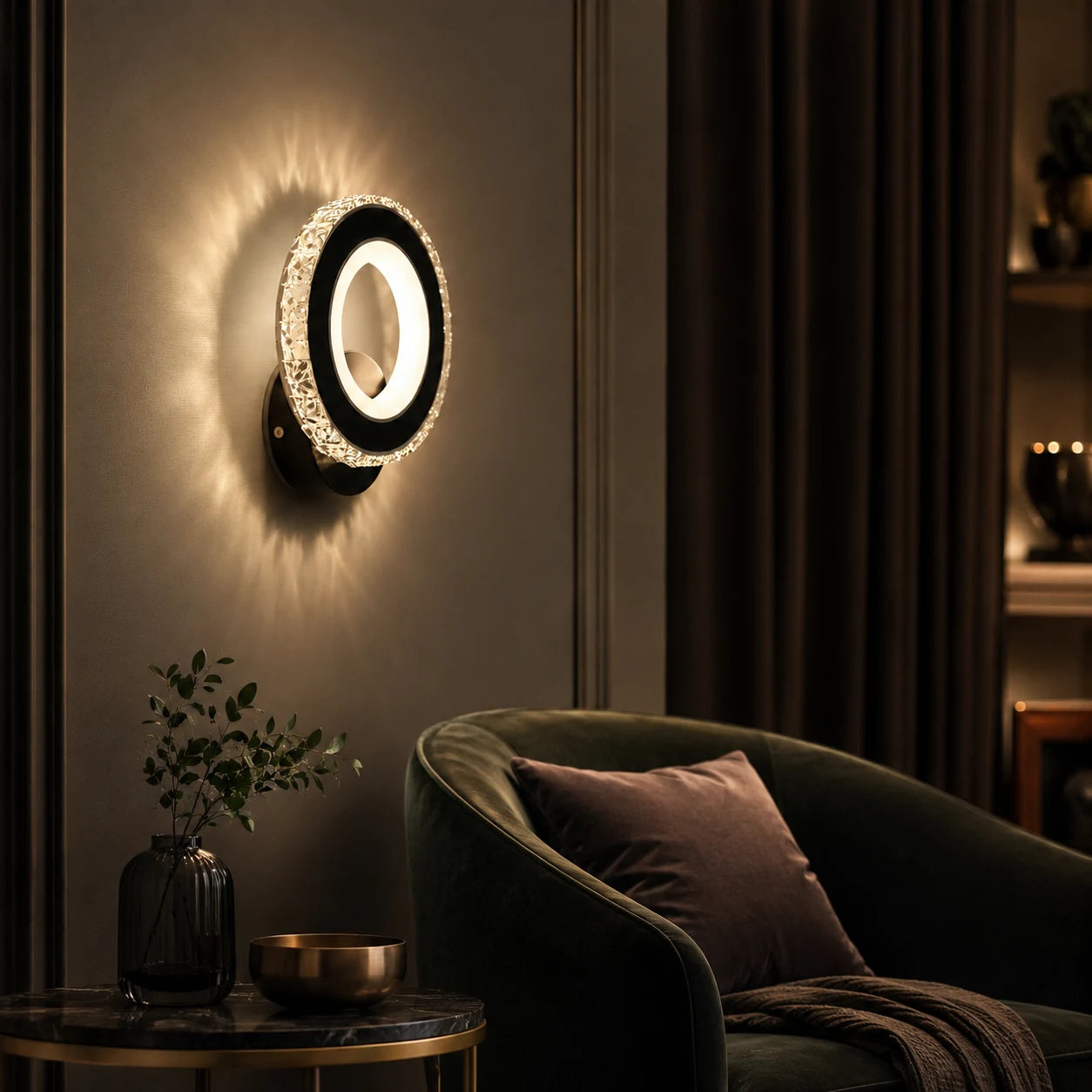 Aplica LED NOVA Rotonda, 16W, Negru & Inox, lumina Calda/Rece/Neutra - 11_AL073-1BK.png