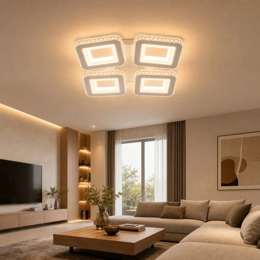Lustra LED cu telecomanda si cristal LEILA RGB 69W, 4 Patrate, lumina Rece/Calda/Neutra, Dimabila, Alb - 11_LT078-4WH.png