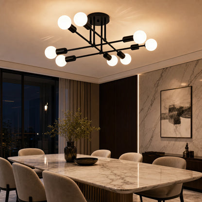 Lustra Clasica Modernist Octa, 8x E27, Negru, Design Modern, Metal, Fara Abajur - 15_LC360-8BK.png