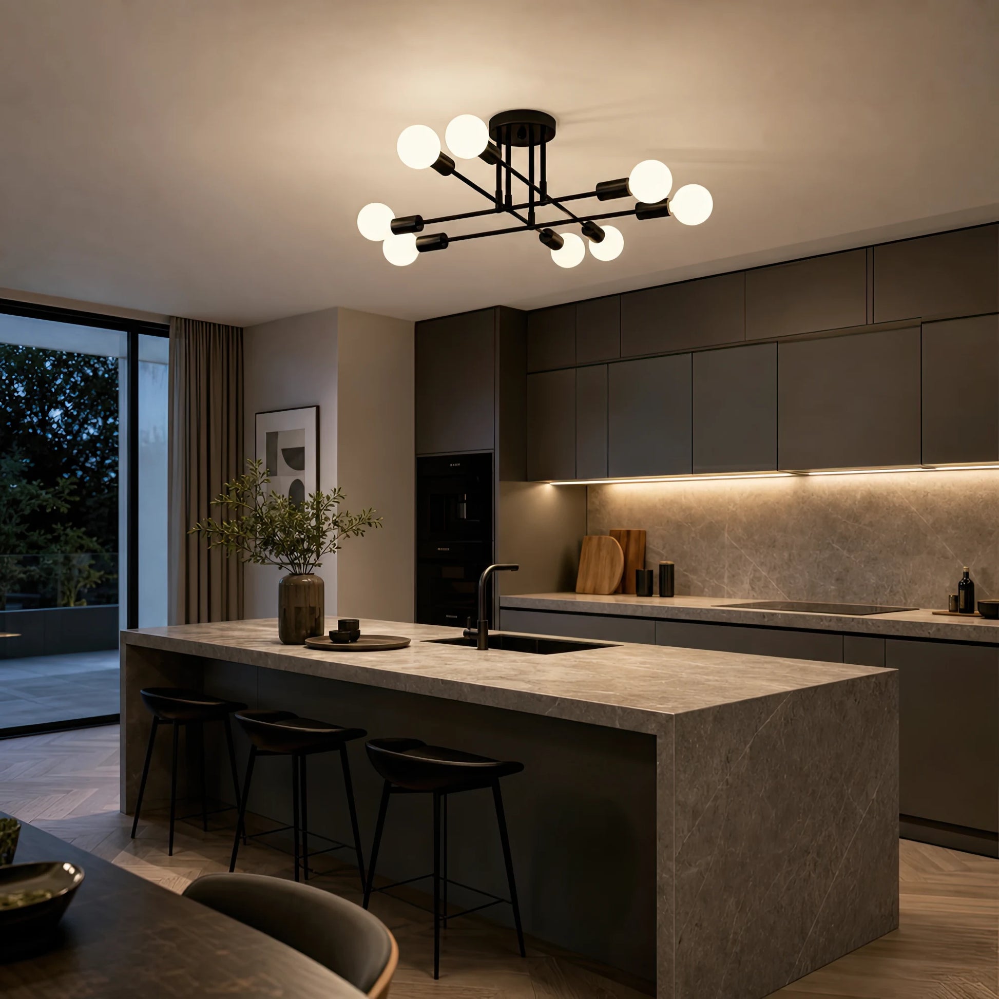 Lustra Clasica Modernist Octa, 8x E27, Negru, Design Modern, Metal, Fara Abajur - 18_LC360-8BK.png