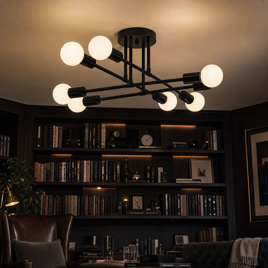 Lustra Clasica Modernist Octa, 8x E27, Negru, Design Modern, Metal, Fara Abajur - 19_LC360-8BK.png