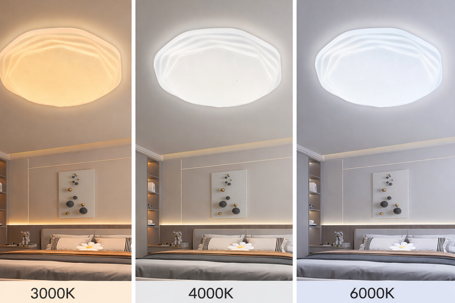 Plafonieră LED 23 cm, 22W, 3000K / 4000K / 6000K, Alb, Metal si Acril
