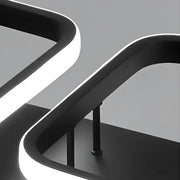 Lustra LED VERTEX 45W, 4 Patrate, Liniara, lumina Rece/Calda/Neutra, Neagra