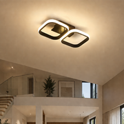 Lustra LED VERTEX 21W, 2 Patrate, Liniara, lumina Rece/Calda/Neutra, Neagra