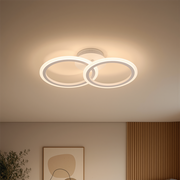 Lustra LED cu telecomanda BETTY 27W, 2 Cercuri, lumina Rece/Calda/Neutra, Dimabila, Alb