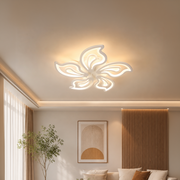 Lustra LED cu telecomanda LILY 86W, 5 Elemente, lumina Rece/Calda/Neutra, Dimabila, Alb
