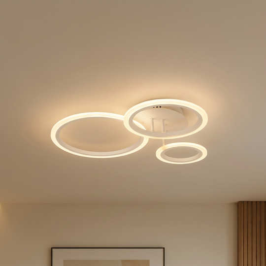 Lustra LED cu telecomanda BETTY 40W, 3 Cercuri, lumina Rece/Calda/Neutra, Dimabila, Alb, Metal si Acril Lustre LED cu Telecomanda Default Title Alessandro Design