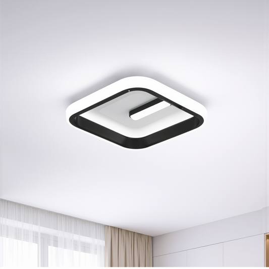 Lustra LED VICTORIA 19W, Patrata, lumina Rece/Calda/Neutra, Negru, Alb