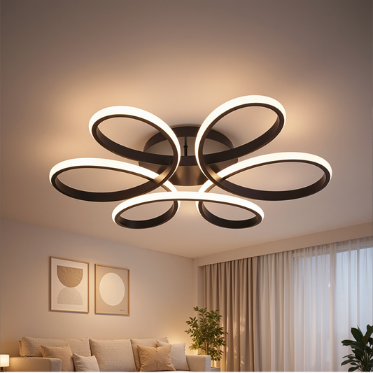 Lustra LED cu telecomanda HELIX 63W, lumina Rece/Calda/Neutra, Dimabila, Negru