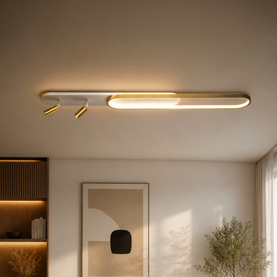 Lustra LED cu Proiector Reglabil FISSO Camilla, 66W, lumina Rece/Calda/Neutra, Auriu Lucios