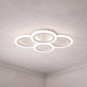 Lustra LED cu telecomanda  BETTY 43W, 4 Cercuri, lumina Rece/Calda/Neutra, Dimabila, Alb