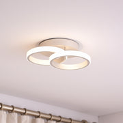 Lustra LED VERTEX CIRCULA 21W, 2 Cercuri, Rame Metalice, lumina Rece/Calda/Neutra, Alb