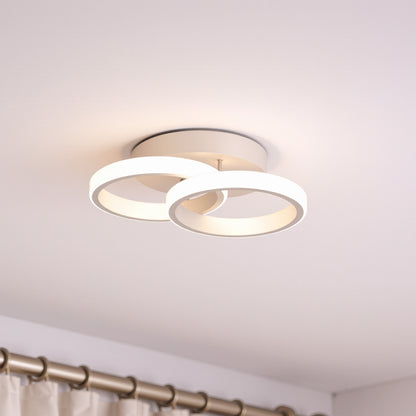 Lustra LED VERTEX CIRCULA 21W, 2 Cercuri, Rame Metalice, lumina Rece/Calda/Neutra, Alb