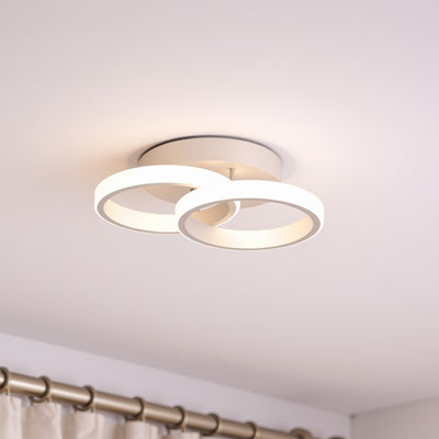 Lustra LED VERTEX CIRCULA 21W, 2 Cercuri, Rame Metalice, lumina Rece/Calda/Neutra, Alb