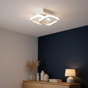 Lustra LED VERTEX Matrix, Romburi Suprapuse, Rame Metalice, 24W, 2 Romburi, Lumina Rece/Calda/Neutra 3000K/4000K/6000K, Alb