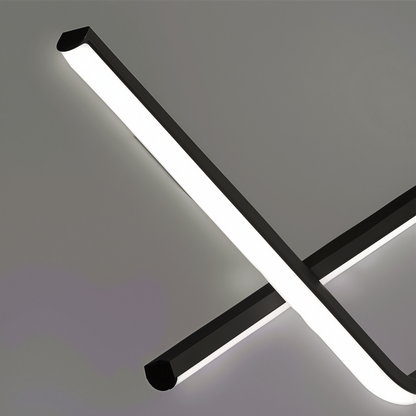 Lustra LED suspendata cu telecomanda ZIGZAG 27W, lumina Rece/Calda/Neutra, Dimabila, Negru, Inaltime Reglabila