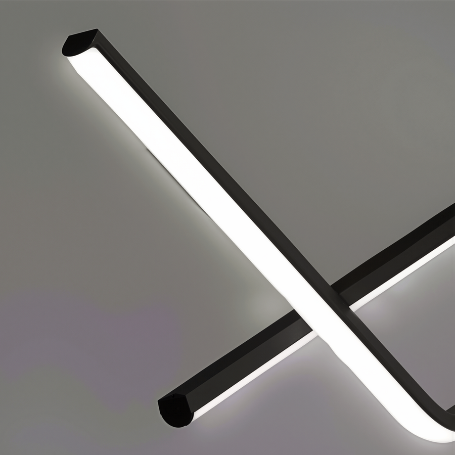 Lustra LED suspendata cu telecomanda ZIGZAG 27W, lumina Rece/Calda/Neutra, Dimabila, Negru, Inaltime Reglabila