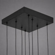 Lustra LED cu telecomanda ,Suspendata 96W, 4 Elemente, lumina Rece/Calda/Neutra, Dimabila, Inaltime Reglabila, Negru