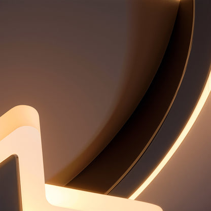 Lustra LED cu telecomanda ALYONA 44W, Luna si Stea, lumina Rece/Calda/Neutra, Dimabila, Negru