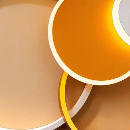 Lustra LED cu telecomanda KILLIAN 80W, 4 Cercuri, lumina Rece/Calda/Neutra, Dimabila, Auriu