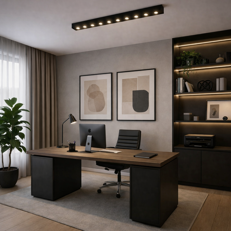 Proiector LED Liniar Aplicat Grilă 15W, Lumina Neutra 4000K, 10 surse, 27 x 3.5 x 6.5 cm